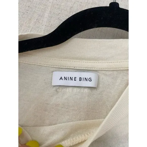 Anine Bing Ashton Vintage Cream Bing Tee Size Small - Picture 6 of 14